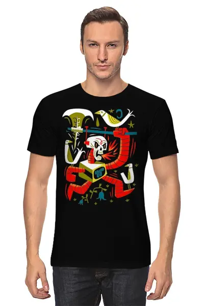 Заказать мужскую футболку в Москве. Футболка классическая Deathbot от Leichenwagen - готовые дизайны и нанесение принтов.
