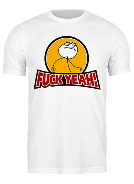 Заказать мужскую футболку в Москве. Футболка классическая Fuck yeah от gopotol - готовые дизайны и нанесение принтов.