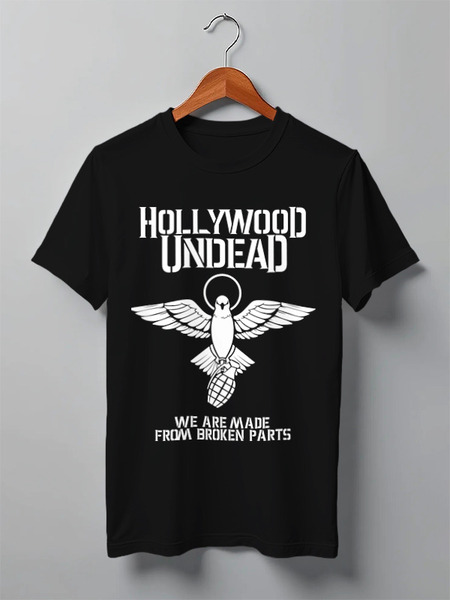 Заказать мужскую футболку в Москве. Футболка классическая Hollywood Undead от geekbox - готовые дизайны и нанесение принтов.