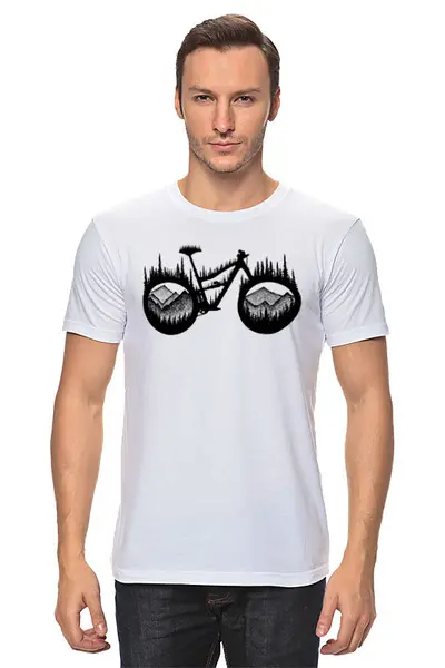 Заказать мужскую футболку в Москве. Футболка классическая Enduro Bike от oneredfoxstore@gmail.com - готовые дизайны и нанесение принтов.