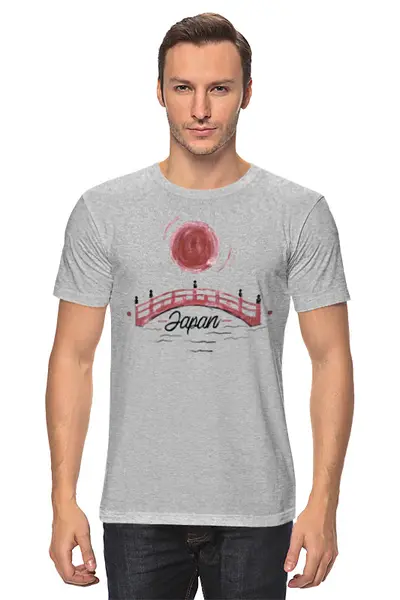 Заказать мужскую футболку в Москве. Футболка классическая Japan от oneredfoxstore@gmail.com - готовые дизайны и нанесение принтов.
