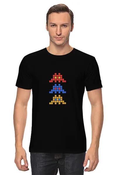 Заказать мужскую футболку в Москве. Футболка классическая Space invaders                   от dyzel1 - готовые дизайны и нанесение принтов.