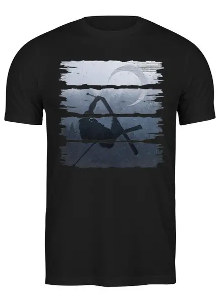 Заказать мужскую футболку в Москве. Футболка классическая Moon Stripes от oneredfoxstore@gmail.com - готовые дизайны и нанесение принтов.