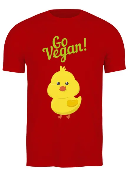 Заказать мужскую футболку в Москве. Футболка классическая Go Vegan от vegan@thespaceway.info - готовые дизайны и нанесение принтов.