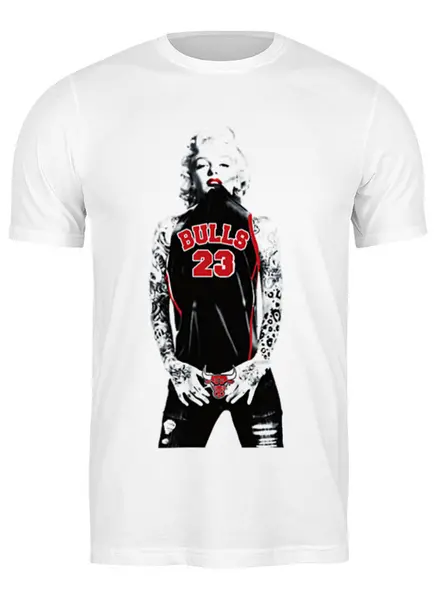 Заказать мужскую футболку в Москве. Футболка классическая Chicago Bulls Marilyn Monroe от dizer - готовые дизайны и нанесение принтов.