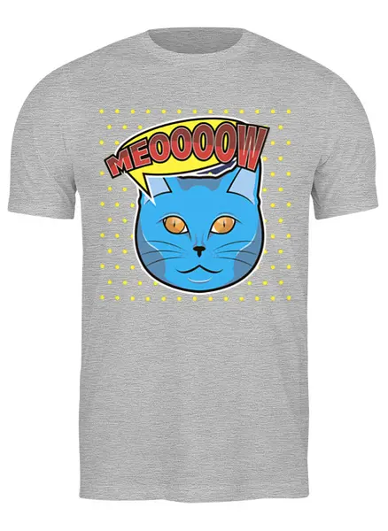 Заказать мужскую футболку в Москве. Футболка классическая Cats Here от oneredfoxstore@gmail.com - готовые дизайны и нанесение принтов.