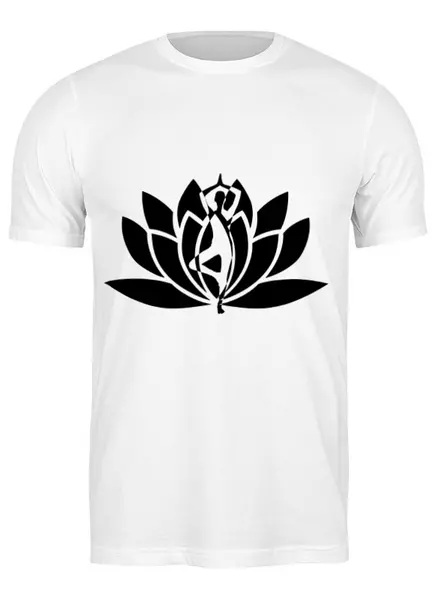 Заказать мужскую футболку в Москве. Футболка классическая Лотос Медитация от MariYang  - готовые дизайны и нанесение принтов.