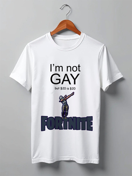 Заказать мужскую футболку в Москве. Футболка классическая Fortnite meme от Roman Roman - готовые дизайны и нанесение принтов.