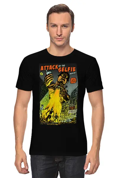 Заказать мужскую футболку в Москве. Футболка классическая Атака Зомби от T-shirt print  - готовые дизайны и нанесение принтов.