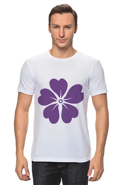 Заказать мужскую футболку в Москве. Футболка классическая фиолетовая лилия от nikol - готовые дизайны и нанесение принтов.