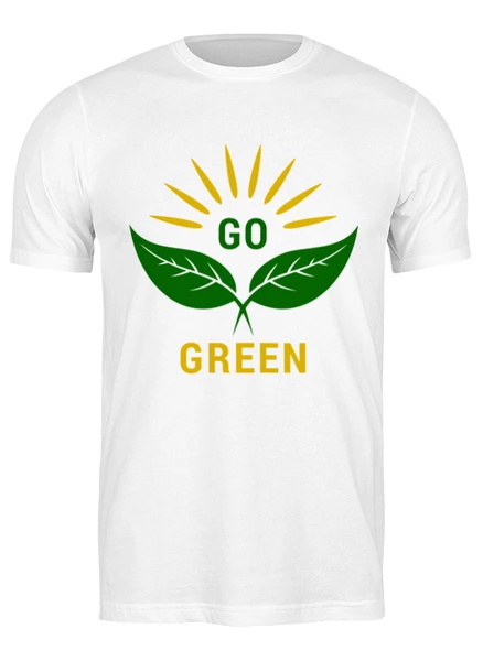 Заказать мужскую футболку в Москве. Футболка классическая Go green от skynatural - готовые дизайны и нанесение принтов.