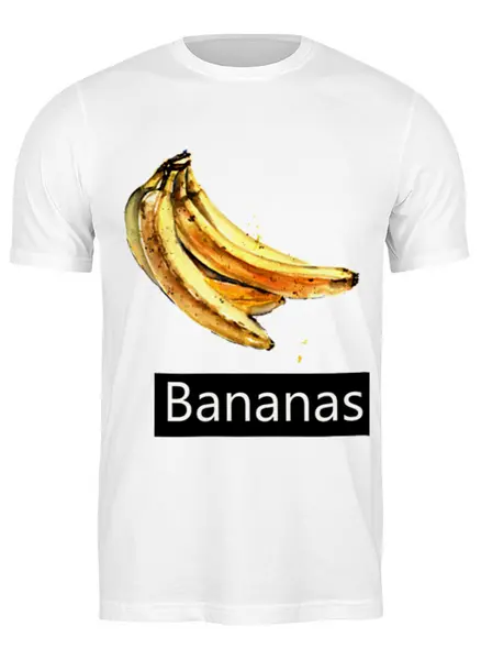 Заказать мужскую футболку в Москве. Футболка классическая Желтые бананы от Виктория  - готовые дизайны и нанесение принтов.