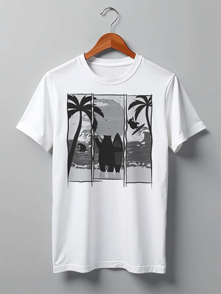 Заказать мужскую футболку в Москве. Футболка классическая Wild Surfers от oneredfoxstore@gmail.com - готовые дизайны и нанесение принтов.