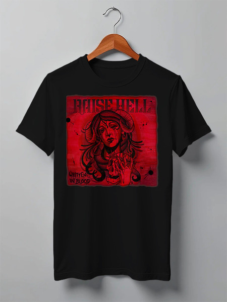 Заказать мужскую футболку в Москве. Футболка классическая Raise Hell band от Leichenwagen - готовые дизайны и нанесение принтов.
