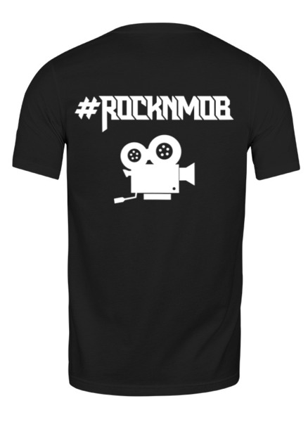 Заказать мужскую футболку в Москве. Футболка классическая Rocknmob - видеооператор от accs@rocknmob.com - готовые дизайны и нанесение принтов.
