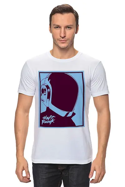 Заказать мужскую футболку в Москве. Футболка классическая Daft punk                от dyzel1 - готовые дизайны и нанесение принтов.