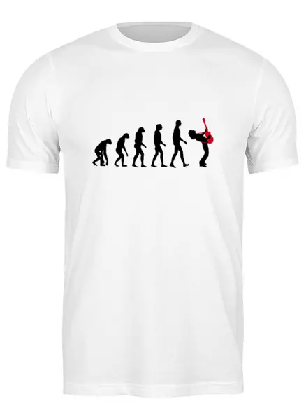 Заказать мужскую футболку в Москве. Футболка классическая Эволюция Рок-звезды от trugift - готовые дизайны и нанесение принтов.
