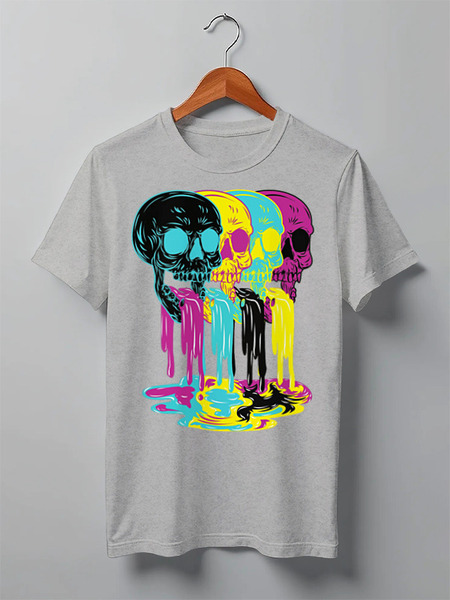 Заказать мужскую футболку в Москве. Футболка классическая Skull Art от Leichenwagen - готовые дизайны и нанесение принтов.