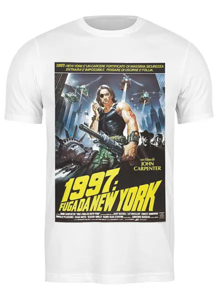 Заказать мужскую футболку в Москве. Футболка классическая Escape from New York / Побег из Нью Йорка от KinoArt - готовые дизайны и нанесение принтов.