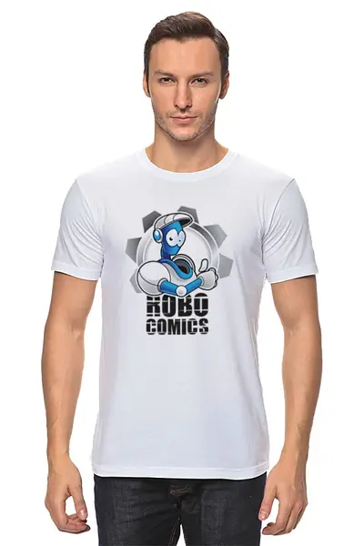 Заказать мужскую футболку в Москве. Футболка классическая Символ RoboComics  от robocomics.ru - готовые дизайны и нанесение принтов.