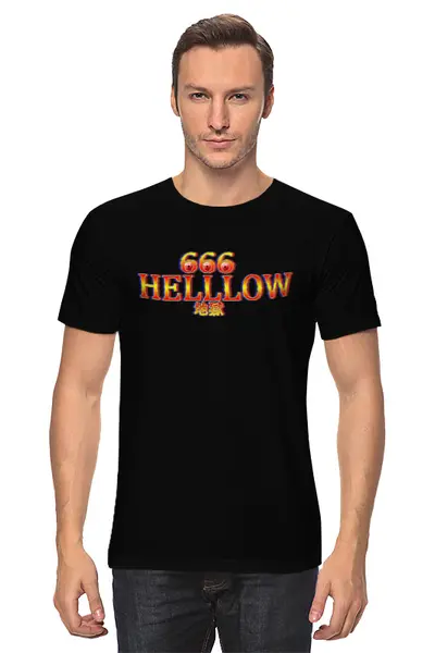 Заказать мужскую футболку в Москве. Футболка классическая HELLLOW от Михаил  - готовые дизайны и нанесение принтов.