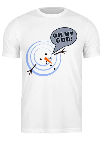 Заказать мужскую футболку в Москве. Футболка классическая Снеговик от gopotol - готовые дизайны и нанесение принтов.