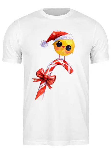 Заказать мужскую футболку в Москве. Футболка классическая Рождественский птенчик от crazycheese - готовые дизайны и нанесение принтов.