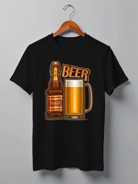 Заказать мужскую футболку в Москве. Футболка классическая Fresh beer от skynatural - готовые дизайны и нанесение принтов.