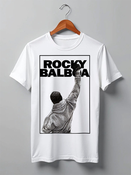 Заказать мужскую футболку в Москве. Футболка классическая Rocky Balboa от Leichenwagen - готовые дизайны и нанесение принтов.