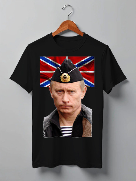 Заказать мужскую футболку в Москве. Футболка классическая Putin от Leichenwagen - готовые дизайны и нанесение принтов.