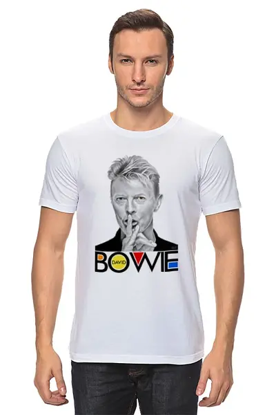 Заказать мужскую футболку в Москве. Футболка классическая David Bowie от OEX design - готовые дизайны и нанесение принтов.