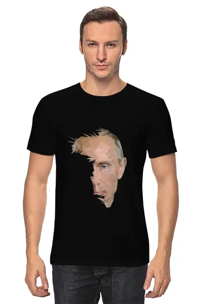 Заказать мужскую футболку в Москве. Футболка классическая Путин от Саша Букина - готовые дизайны и нанесение принтов.