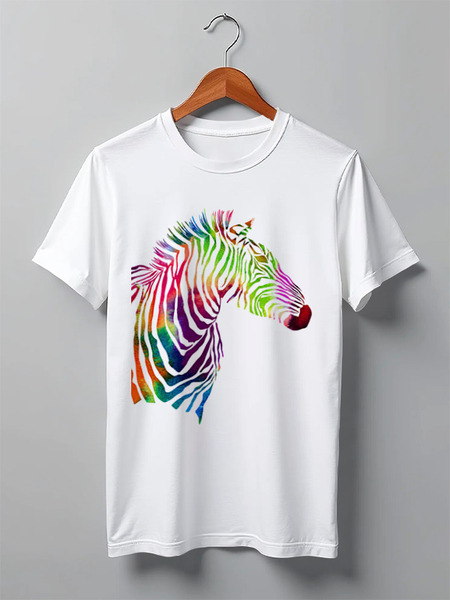 Заказать мужскую футболку в Москве. Футболка классическая My zebra от alisared - готовые дизайны и нанесение принтов.