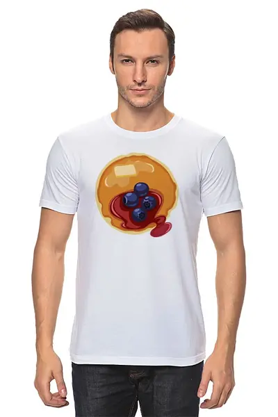 Заказать мужскую футболку в Москве. Футболка классическая Блинчики с джемом от fanart - готовые дизайны и нанесение принтов.