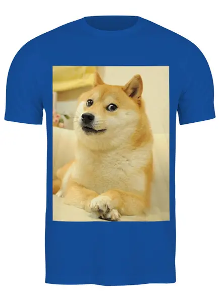 Заказать мужскую футболку в Москве. Футболка классическая Собака-улыбака от valkirija - готовые дизайны и нанесение принтов.