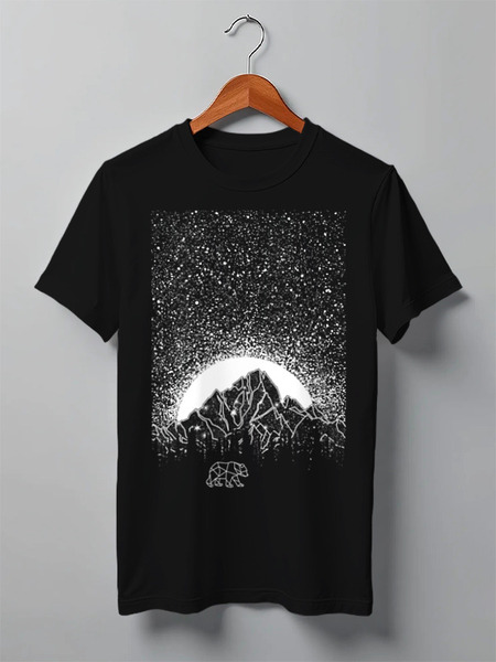 Заказать мужскую футболку в Москве. Футболка классическая Bear Here от oneredfoxstore@gmail.com - готовые дизайны и нанесение принтов.