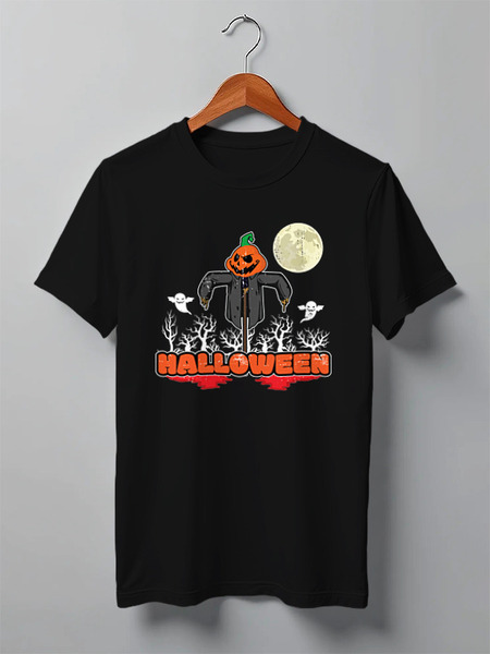 Заказать мужскую футболку в Москве. Футболка классическая Halloween night от skynatural - готовые дизайны и нанесение принтов.