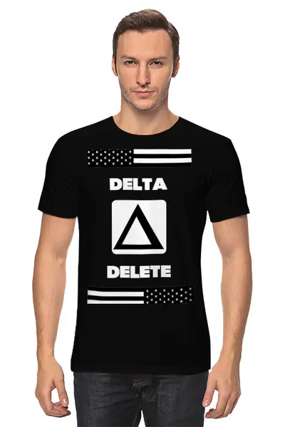 Заказать мужскую футболку в Москве. Футболка классическая Delta Delete от Vladimir Vladimir - готовые дизайны и нанесение принтов.