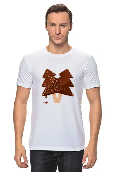 Заказать мужскую футболку в Москве. Футболка классическая Мороженое от moiseevaolga83@mail.ru - готовые дизайны и нанесение принтов.