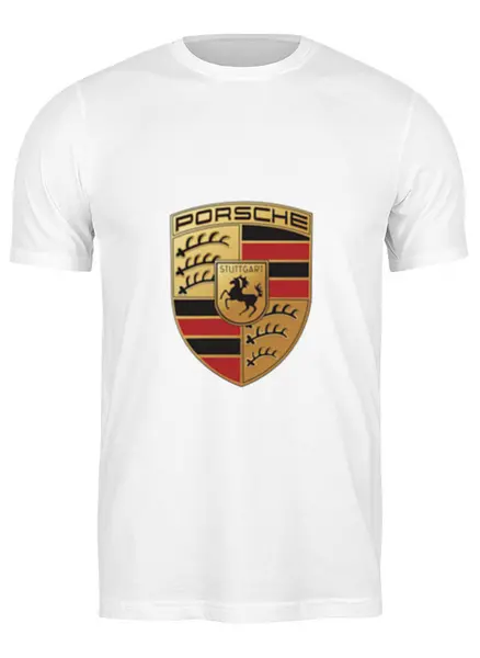 Заказать мужскую футболку в Москве. Футболка классическая Porsche от DESIGNER   - готовые дизайны и нанесение принтов.