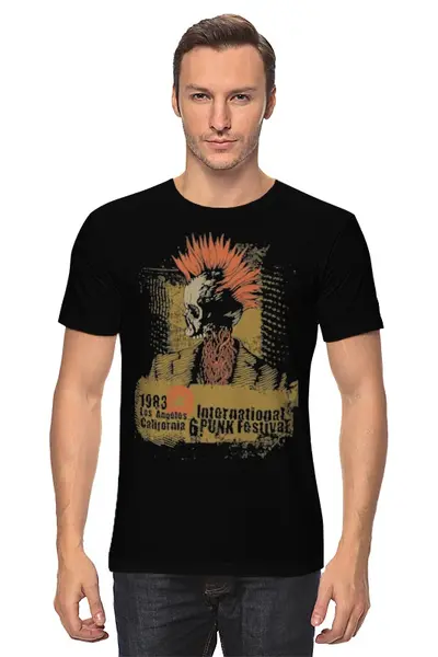 Заказать мужскую футболку в Москве. Футболка классическая punk 1983 от yellowgreenmann - готовые дизайны и нанесение принтов.