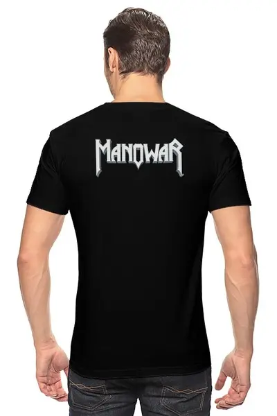 Заказать мужскую футболку в Москве. Футболка классическая Manowar Band от Leichenwagen - готовые дизайны и нанесение принтов.