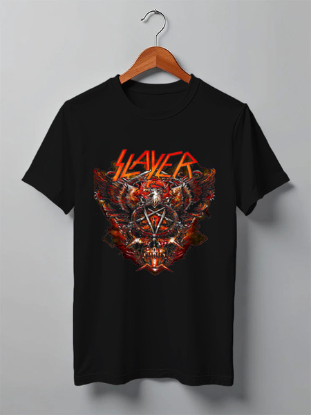 Заказать мужскую футболку в Москве. Футболка классическая Slayer от Серега Шнайдер - готовые дизайны и нанесение принтов.