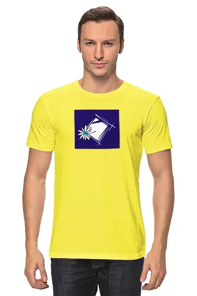 Заказать мужскую футболку в Москве. Футболка классическая ромашка в рам от nikol - готовые дизайны и нанесение принтов.