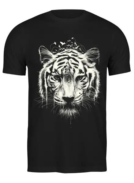 Заказать мужскую футболку в Москве. Футболка классическая Белый тигр от printik - готовые дизайны и нанесение принтов.