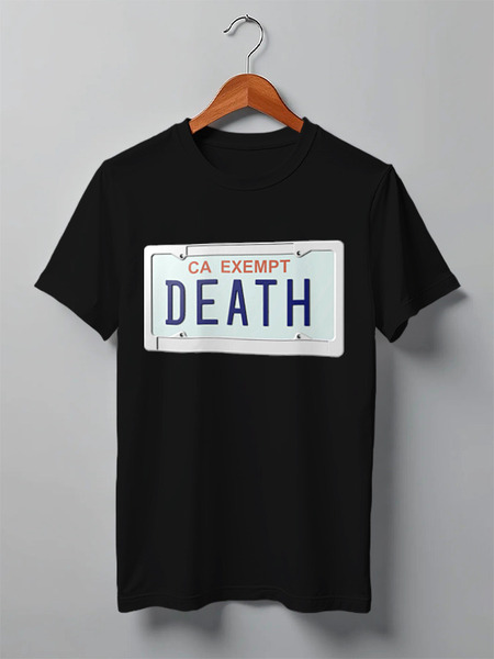 Заказать мужскую футболку в Москве. Футболка классическая Death Grips (Government Plates) от Екатерина Бескова - готовые дизайны и нанесение принтов.