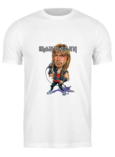Заказать мужскую футболку в Москве. Футболка классическая Iron Maiden Band от Leichenwagen - готовые дизайны и нанесение принтов.