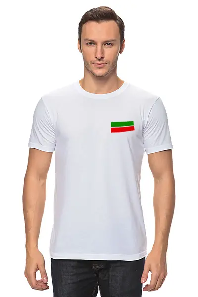 Заказать мужскую футболку в Москве. Футболка классическая Флаг Татарстана от Kibet  - готовые дизайны и нанесение принтов.