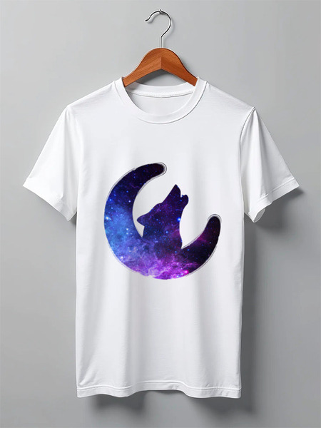 Заказать мужскую футболку в Москве. Футболка классическая Space animals от FireFoxa - готовые дизайны и нанесение принтов.