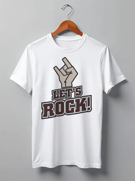 Заказать мужскую футболку в Москве. Футболка классическая Let`s rock! от gopotol - готовые дизайны и нанесение принтов.